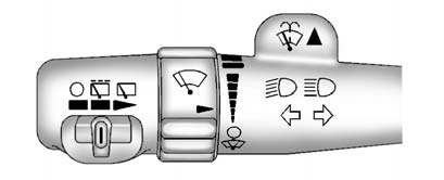 The front and rear wiper controls are located on the turn and lane-change lever.