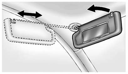 Pull the sun visor down to block glare. Detach the sun visor from the center