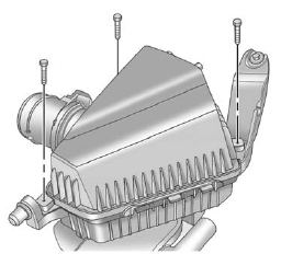 6. Remove the three air cleaner