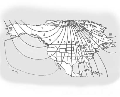 2. Find the vehicle's current location and variance zone number on the map. Zones