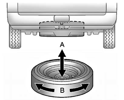 7. Make sure the tire is stored securely. Push, pull (A), and then try to turn